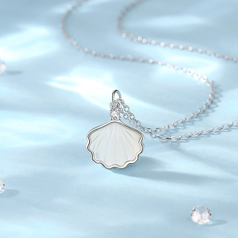 Luxus S925 Sterlingsilber Muschel Anhänger Halskette Für Damen Künstliche Perle Strass Eingelegt Platin Roségold Schmuck Mutter Geschenk