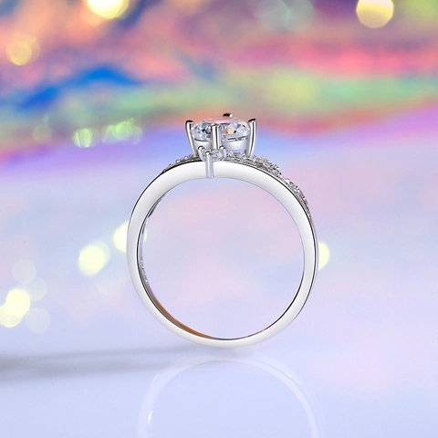 Luxus 925 Sterlingsilber Moissanit Zirkonia Krone Ring Für Damen Hochzeit Verlobung Mode Schmuck Verstellbarer Fingerring