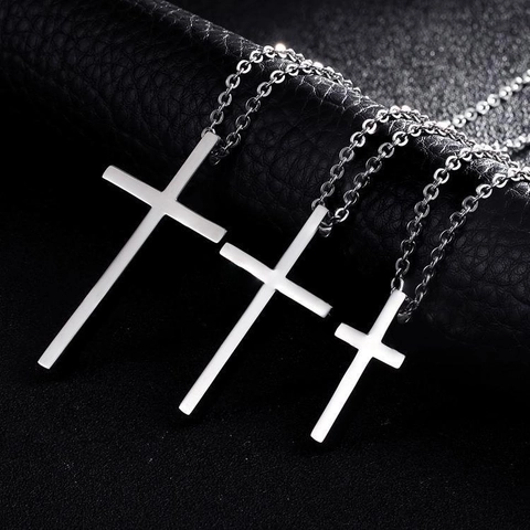 Minimalistische Roestvrijstalen Kruis Hanger Voor Mannen Vrouwen Sieraden Goud Zilver Zwart Religieus Christelijk Hanger Alleen