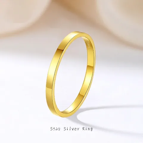 Minimalistischer 925 Sterlingsilber Bandring Hochglanzpoliert Stapelbar Glatt Dünn Schlichter Fingerring Für Damen Schmuck