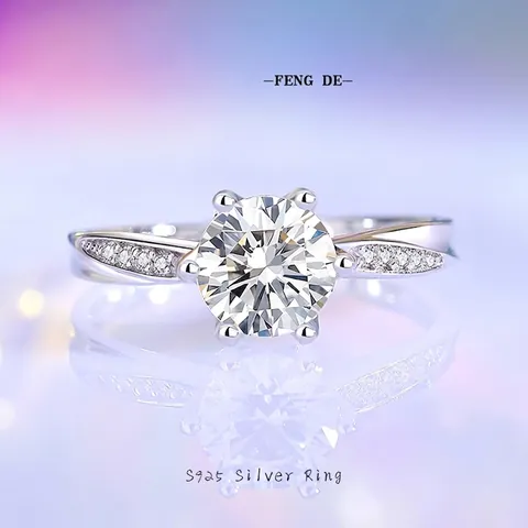 Eleganter 925 Sterlingsilber Moissanit Zirkonia Ring Klassische Sechskant Fassung Twisted Band Verlobungsring Hochzeit Damen