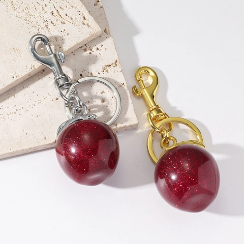 Resin Apfel Schlüsselanhänger Zinklegierung Glitzer Frucht Anhänger Schlüsselring Für Taschen Rucksäcke Damen Herren Schmuck