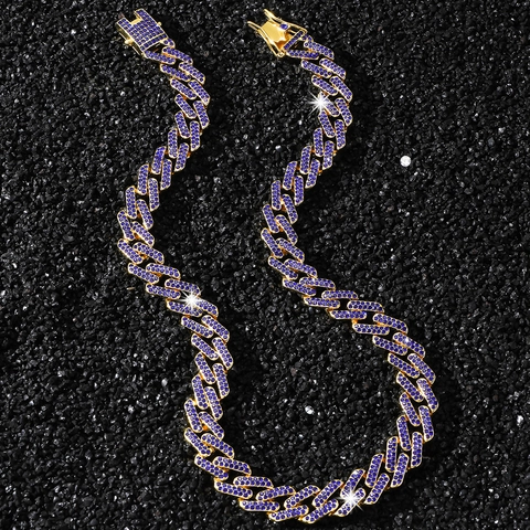 Hip Hop Herren Panzerkette Halskette Gold Silber Plattiert Zinklegierung Strass Eingelegt Geometrische Iced Out Halsketten Schmuck