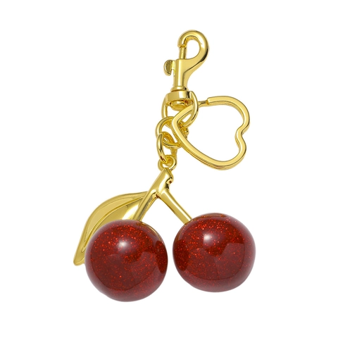 Portachiavi Ciliegia Cuore Trendy Oro Argento Lega Zinco Frutta Ciondolo Borsa per Donna Ragazza Regalo Portachiavi Decorazione