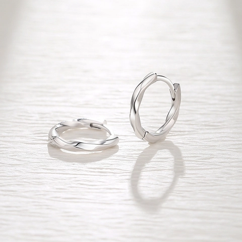 Orecchini a Cerchio Mobius in Argento Sterling 925 da Donna Minimalisti Intrecciati Geometrici Oro Argento Gioielli