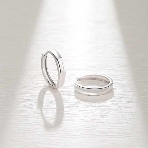 Minimalistische 925 Sterling Zilveren Creolen Hoogglans Gepolijste Geometrische Cirkel Oorbellen Voor Dames Sieraden