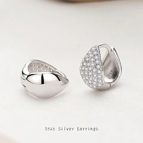 S925 Sterlingsilber Wassertropfen Ohrringe Mit Zirkonia Mikropave Teardrop Huggie Creolen Für Damen Luxus Mode Schmuck