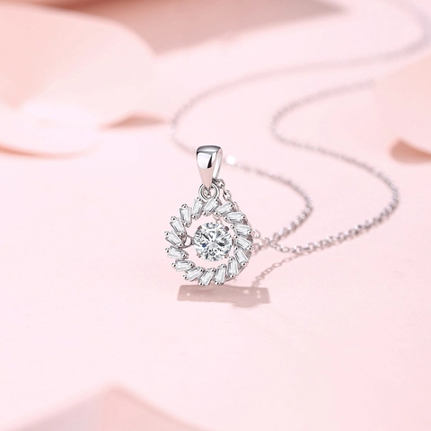 925 Sterling Silver Moissanite Necklace For Women Rotating Windmill Sunflower Pendant Zirconia Light Luxury Jewelry