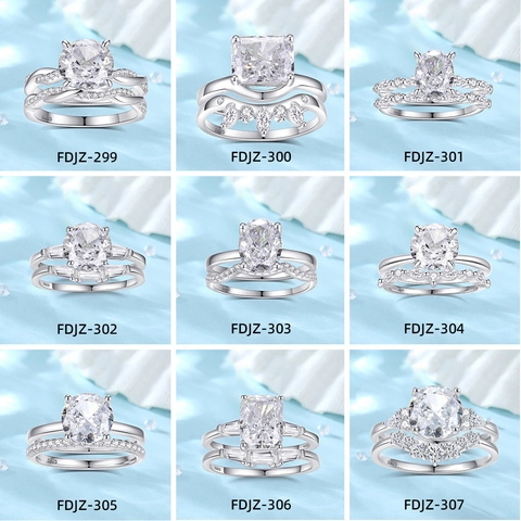 S925 Sterling Silver Bridal Engagement Wedding Ring Collection Luxurious Oval Round Zirconia Rings Jewelry For Women Gift