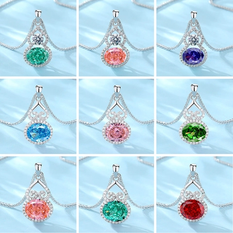 Luxus 925 Sterlingsilber Kalebasse Anhänger Halskette Für Damen Vintage Bunter Edelstein Eingesetzt Wu Lou Eleganter Schmuck