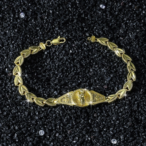 Hip Hop Religieuze St Jude Medaillon Armband Voor Heren Dames Vintage Verguld Legering Strass Sieraden Cadeau