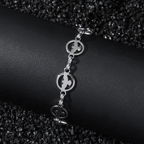 Pulsera de Cadena Redonda Calada de Paloma de la Paz de Acero Inoxidable Hip-Hop para Hombres Mujeres Unisex Joyas Street Style Regalo