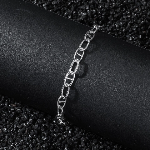 Hip Hop Roestvrij Staal Varkensneus Gesp Armband Mannen Vrouwen Unisex INS Street Style Zilver Geometrische Ankerketting Armband