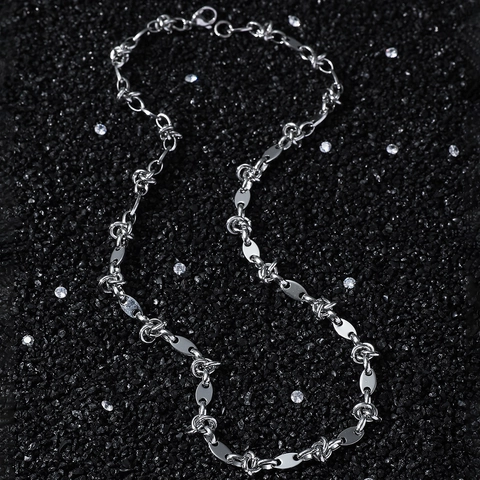 Collana a Catena a Maglie di Chicchi di Caffè in Acciaio Inossidabile Hip Hop Punk Gioielli Streetwear Per Uomo Donna Collane Lucidate
