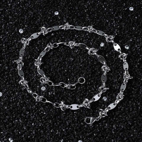 Collana a Catena a Maglie di Chicchi di Caffè in Acciaio Inossidabile Hip Hop Punk Gioielli Streetwear Per Uomo Donna Collane Lucidate