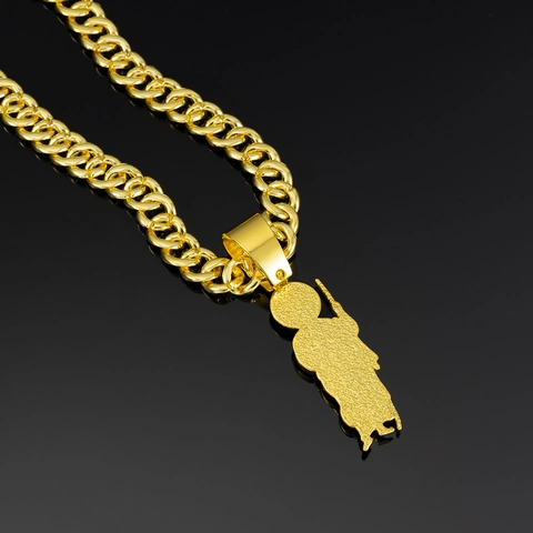 Sint-Judas Hanger Halsketting Zinklegering Iced Out Strass San Judas Tadeo Cubaanse Schakelketting Religieuze Hip-hop Sieraden Voor Unisex