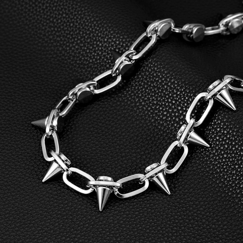 Punk Hip Hop Spike Pant Chain Metal Jeans Chain For Men Women Gothic Rock Trousers Belt Accessory Spiked Key Chain Decoration