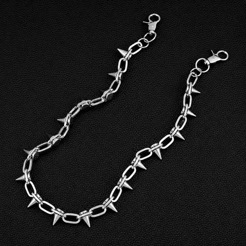 Punk Hip Hop Spike Pant Chain Metal Jeans Chain For Men Women Gothic Rock Trousers Belt Accessory Spiked Key Chain Decoration