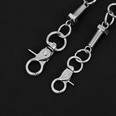 Punk Industrial Metal Pant Chain Silver Color Bolt Screw Design Waist Chain Hip Hop Streetwear Unisex Accessory