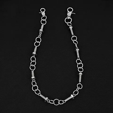 Punk Industrial Metal Pant Chain Silver Color Bolt Screw Design Waist Chain Hip Hop Streetwear Unisex Accessory