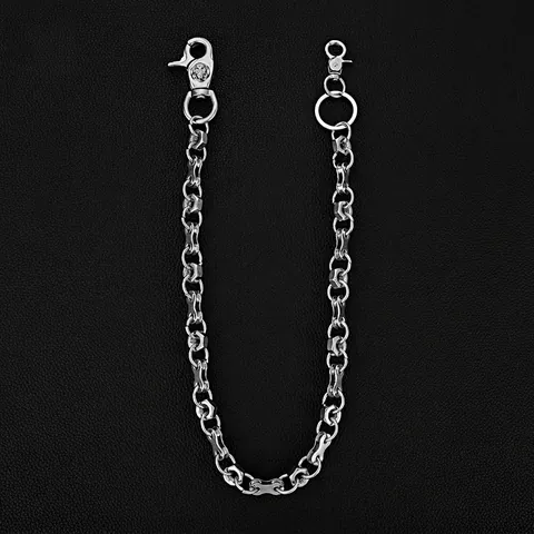 Punk Schwerer Totenkopf Mutter Metall Taillenkette Für Herren Industriedesign Biker Jeans Geldbörse Gürtelkette Hip Hop Schmuck