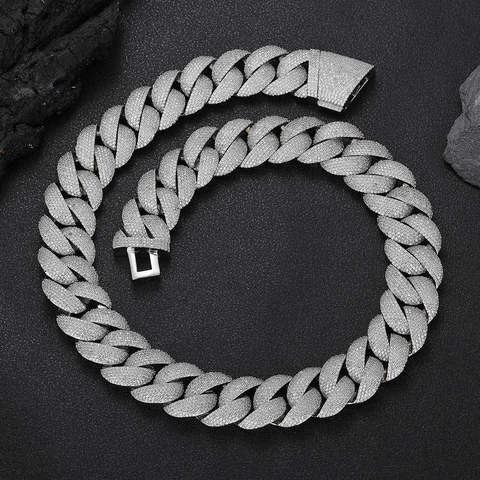 Collar de Eslabones Cubanos para Hombre de Cobre con Micro Pave Circonitas Hip Hop Iced Out Cadena Streetwear Chapado en Oro Plata Joyería para Hombre Estilo Punk Rock