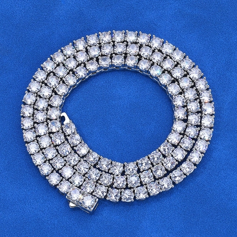 Collar de Cadena de Tenis Hip Hop de Lujo Cobre Chapado en Oro Plata Zirconia Collar de Eslabones Para Hombre Joyería de Fiesta