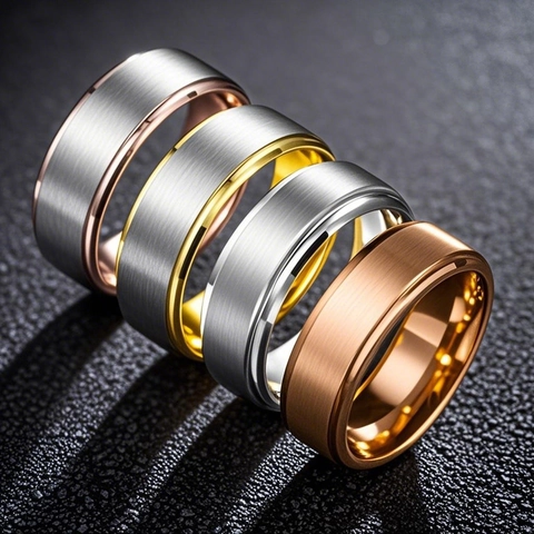 Herren Minimalistischer Edelstahl Schlichter Ring Gebürsteter Polierter Titanstahl Hip Hop Fingerring Für Herren Mode Schmuck Geschenk
