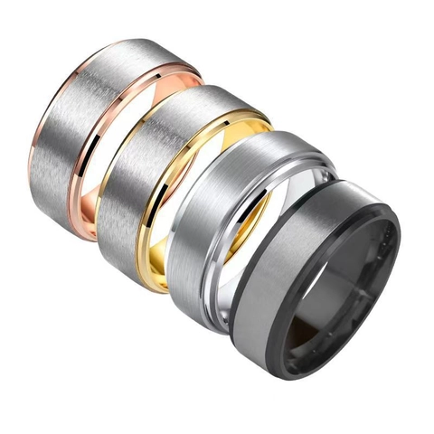 Herren Minimalistischer Edelstahl Schlichter Ring Gebürsteter Polierter Titanstahl Hip Hop Fingerring Für Herren Mode Schmuck Geschenk