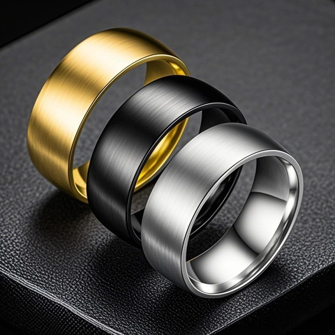 Anello in Acciaio al Titanio Spazzolato da Uomo Fascia Minimalista in Acciaio Inossidabile Gioielli di Moda Finitura Opaca Regalo di Alta Qualità