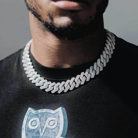 Set Gioielli Hip Hop Pesante Rame Zirconia Rombo Maglia Cubana Ghiacciato Pave Collana Bracciale per Uomo Accessori di Tendenza