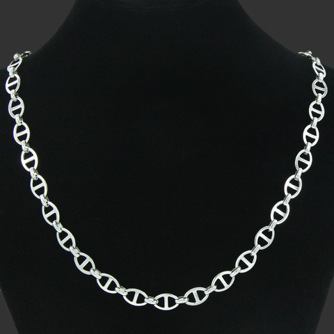 Collar Pulsera de Acero de Titanio Unisex de Moda Eslabón de Ancla Cadena Punk Hip Hop Streetwear Accesorio Pulido