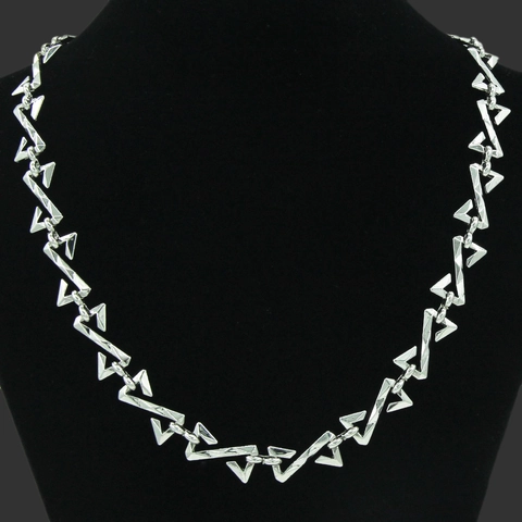 Collar y Pulsera de Cadena Cubana de Aleación Hip Hop con Letra Z Geométrica para Hombres Mujeres Joyería Punk Street Style Plata