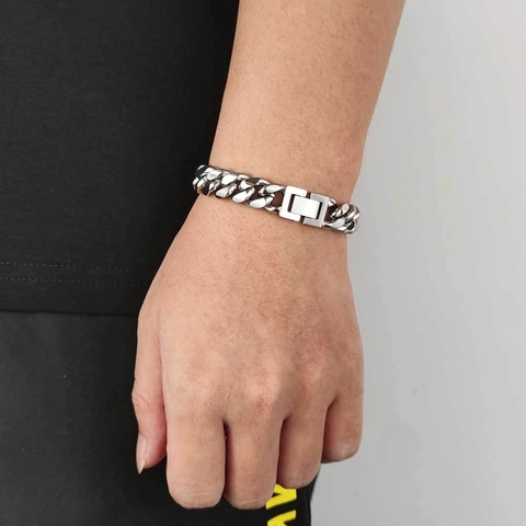 Edelstahl Kubanische Gliederkette Armband Hip Hop Miami Curb Kette Galvanisierter Geometrischer Schmuck Für Herren Damen Alltag
