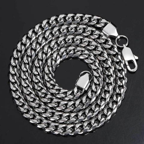 Hip Hop Edelstahl Panzerkette Halskette Gold Stahlfarbe Galvanisiert Schwere Flache Bordsteinkette Schmuck Zubehör Für Herren Damen