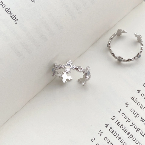 Anello In Argento Sterling 925 Vintage Per Donna Anello Aperto Regolabile Con Agata Bianca Croce Fiore Di Iris Gioielli Gotici
