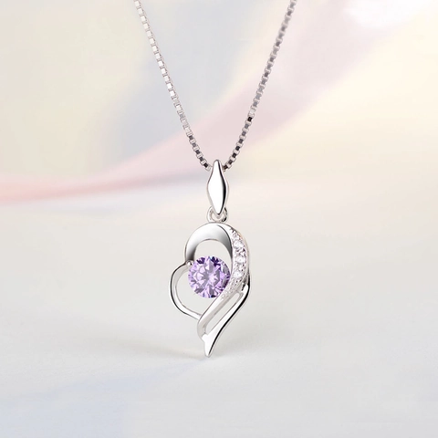 Ciondolo a Cuore in Argento Sterling 925 Solo Senza Catena Elegante Intarsiato di Strass Forma di Cuore Gioielli Regalo Donna