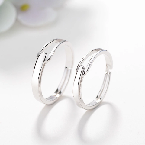 925 Sterlingsilber Paar Ringe Möbiusband Minimalistische Verstellbare Offene Ringe Für Herren Damen Mode Jubiläum Schmuck Geschenk