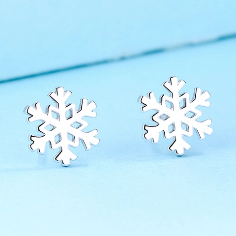 Minimalistische 925 Sterlingsilber Schneeflocke Ohrstecker Für Damen Einfache Glänzende Weihnachts Schmuck Zierliche Winter Accessoires