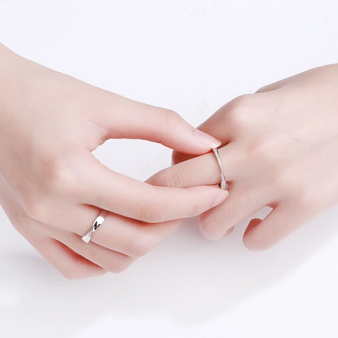 925 Sterlingsilber Möbius Paar Ringe Verstellbar Minimalistisch Glatter Herrenring Und Zirkonia Damenring Schmuck