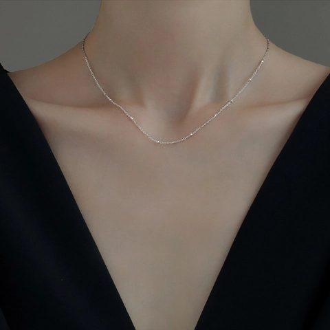 925 Sterlingsilber Satellitenkette Halskette Für Damen Zierliche Runde Perle Choker Halskette Minimalistisch Gold Silber Plattiert Schmuck Geschenk