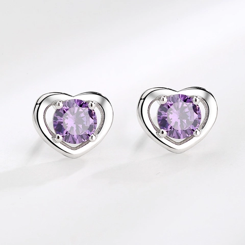 S925 S999 Sterlingsilber Herz Ohrstecker Für Damen Koreanisch Minimalistisch Ajouré Liebe Strass Eingelegt Ohrringe Schmuck