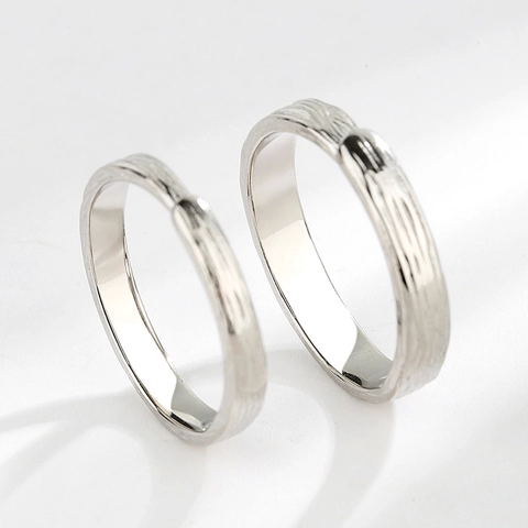925 Sterlingsilber Paar Ringe Verstellbare Offene Ringe Jahresring Textur Minimalistisch Kreative Mode Valentinstag Geschenk