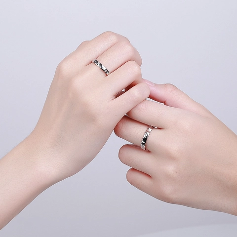 S925 Sterling Zilver Koppel Ringen Open Verstelbaar Geometrische Facetten Zirkonia Ingelegde Modern Stijl Mannen Vrouwen Sieraden