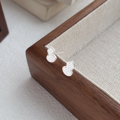 Neue Chinesische Stil Kalebasse Ohrstecker 925 Sterlingsilber Wabenstruktur Wulu Form Ohrringe Damen Schmuck Elegante Accessoires