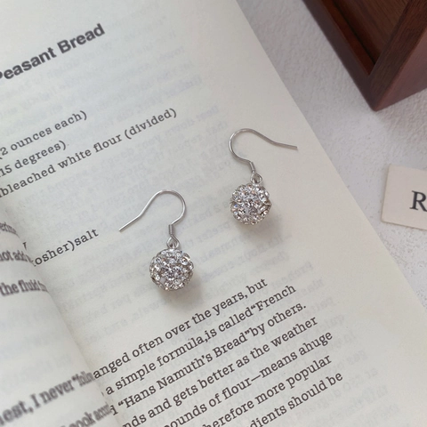 Elegant S925 Sterling Silver Ball Drop Earrings With Sparkling Zirconia Shamballa Style Hook Earrings Jewelry For Women