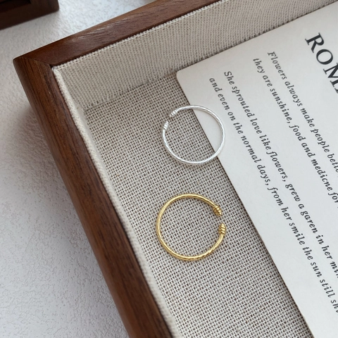 925 Sterling Silver Twisted Rope Open Ring Adjustable Gold Silver Geometric Ring For Women Elegant Daily Fashion Jewelry