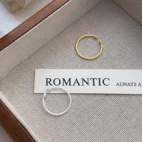 925 Sterling Silver Twisted Rope Open Ring Adjustable Gold Silver Geometric Ring For Women Elegant Daily Fashion Jewelry