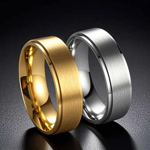 Minimalist Stainless Steel Band Ring Matte Brushed Finish Comfort Fit Wedding Band For Men Women Fashion Jewelry Gift