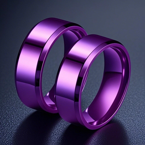Hip Hop Titanstahl Ring Für Herren Minimalistisch Lila Galvanisierter Edelstahl Bandring Für Männer Jungen Persönlichkeit Mode Schmuck Geschenk